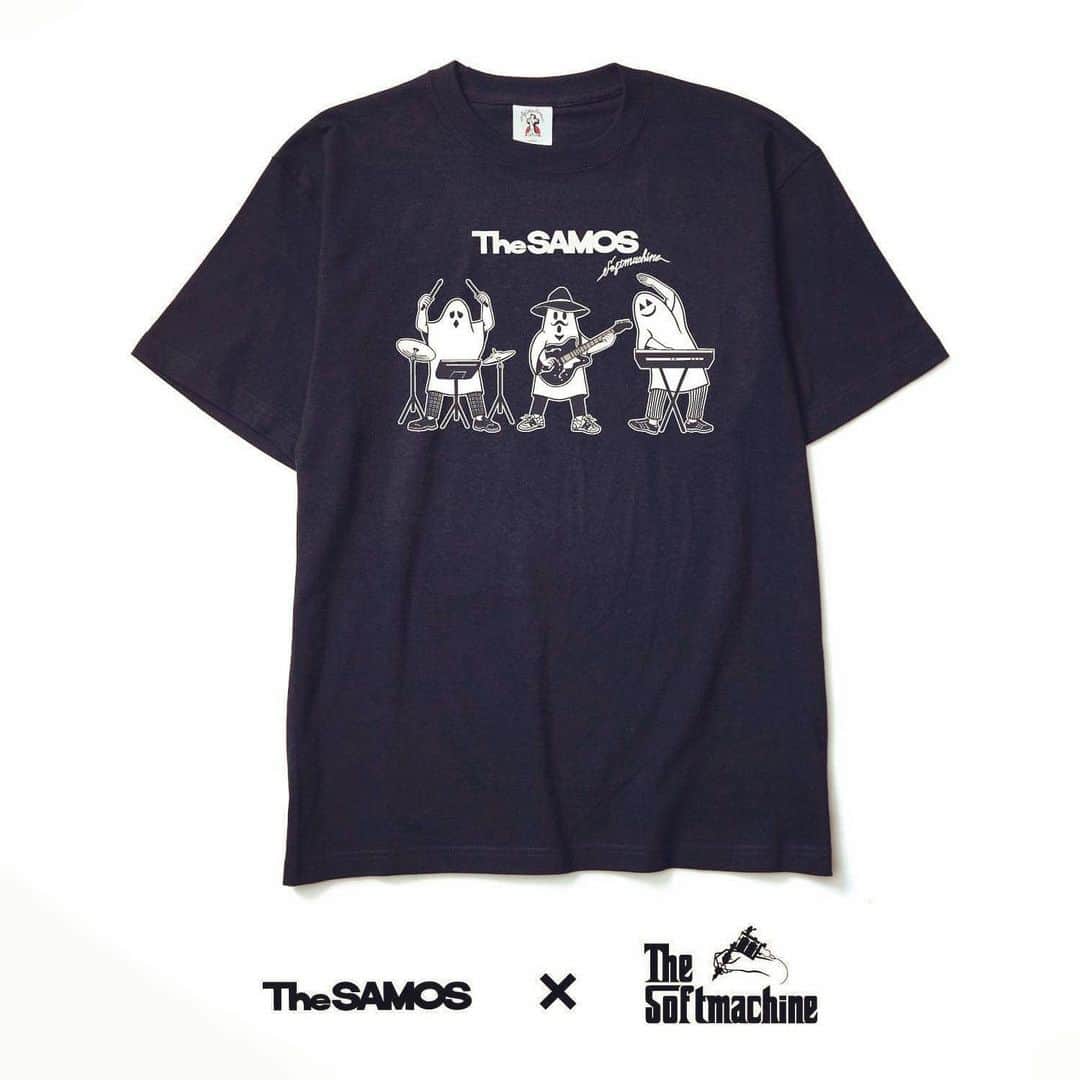 SHIGEOのインスタグラム：「日頃からサポートいただいているSOFTMACHINEからリリース記念限定Tシャツ作って頂きました！サイズによっては即完売必至、急げ！  ミクスチャーバンド SBK (スケボーキング) や SOFTMACHINE 山岸との DJ + LIVE ユニット FAKE EYES PRODUCTION などの、多岐にわたる活動で知られる、SHIGEO 率いるエレクトリック・ニューウェイブ・バンド 「 The SAMOS (ザ・セイモス) 」 「 The SAMOS (ザ・セイモス) 」 7年振りのNEWアルバム 「GHOST」のリリースを記念した、SOFTMACHINE とのコラボレーションTシャツを発売致します。  こちらのTシャツは、11月29日(金) レコ発ワンマンライブの会場にて販売致します。 [イベント概要] タイトル：The SAMOS “GHOST” SPECIAL ONE-MAN LIVE 開催日：2019年 11月29日（金） 時間：19時OPEN / 19時半 START / 21時 CLOSE 会場：WOMB https://womb.co.jp/ 前売チケット 2400円（税込/ドリンク代別途600円）　10/25~11/28まで チケット購入ページ→ https://thingstokyo.zaiko.io/_item/320075 当日入場料 2900円（税込/ドリンク代別途600円） LIVE：The SAMOS / SHIGEO:Vo,Guitar / RAYMOND:Key,DJ / M.I.T:Electric-Dr,Vo VISUAL : VJ NAKAICHI / 三嶋章義  LIGHTING : MIURA 主催：Things/Zeni Records  協力：KDDIウェブコミュニケーションズ/NEO created by OYAIDE/MUSIC SHARE/ZAIKO」