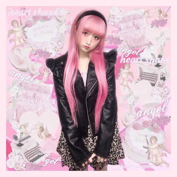 胡桃兎愛のインスタグラム：「ずっと欲しかった黒のライダースを今年はついにgetしたので大好きなgirlyrockな雰囲気にも挑戦したい❤︎」