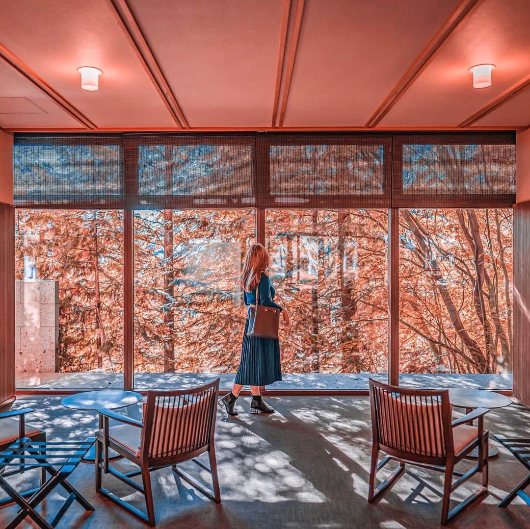 のインスタグラム：「Autumn Season is coming to Japan and what’s better to enjoy it than spending a relaxing time at Ryokan where you can dip inside onsen?  Kinugawa Onsen area is located 2 hours away from Shinjuku, Tochigi Prefecture that’s abundant with natural hot springs that’s light for body yet good to beautify your skin and rejuvenate your mind. One of the best ryokans to stay at this area is KAI - Kinugawa Onsen  From Kinugawa Onsen Station, it’s only 1km away, accessible easily by taxi. Upon the entrance, I was greeted by amazing private cable car that brought me up to the private mountain area 🥰 And I was in awe when I saw the lobby. So serene  And look at that KOMOREBI. 木漏れ日 Literally means the light and shadow’s reflection when sunlight shines through the trees. There’s no direct english translation for this word but dont you just find the word calming? 🥰 Now you learn a new word, and how this ryokan perceive the beauty of KOMOREBI, right from the entrance #kinugawaonsen #ryokan #kaikinugawa #luxuryryokan #ryokaninjapan」