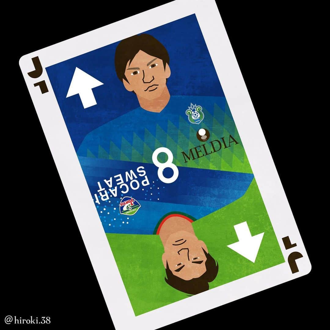 のインスタグラム：「運命のカード／Light and dark card  #J1 #J2 #入れ替え戦 #j1参入プレーオフ #大野和成 #湘南ベルマーレ #湘南 #岩尾憲 #徳島ヴォルティス #徳島 #イラスト #サッカー #サッカーイラスト #footballplayer #soccerplayer #vectorart #illustrator #illustrations  #soccerillustration #kazunariohno #shonanbellmare #shonan #keniwao #tokushimaVortis #tokushima #jleague」