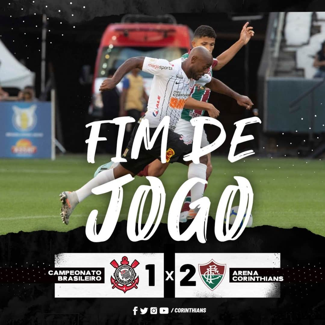 コリンチャンスさんのインスタグラム写真 - (コリンチャンスInstagram)「Fim de jogo na Arena Corinthians. Pela última rodada do Brasileirão 2019, Alvinegro é superado pelo Fluminense por 2 a 1. A equipe corinthiana encerra a temporada classificada para a pré-Libertadores e retorna aos trabalhos em 6 de janeiro, no CT Dr. Joaquim Grava.⠀ ⠀ #MeuBMG #NãoÉSóPatrocínio #TimeDoPovo #Corinthians #Timão #CorinthiansTV #FielTorcedor #AFielÉFoda #UmSoCorinthians #NikeFutebol #Joli #EstrellaGalicia #UniversidadeBrasilOficial #ÉPositivo #CorinthiansÉPositivo #LoucoPotyCorinthians #PostosALE #ALEnoTimão #TODOSportiCorinthians #CartãodeTODOSCorinthians #TODOSpeloTimão⠀⠀」12月9日 5時59分 - corinthians