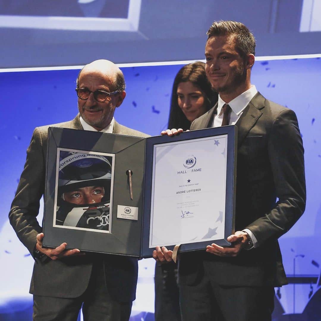 アンドレ・ロッテラーのインスタグラム：「So honored and grateful to have our names in the FIA HALL OF FAME! I can’t thank enough my mates and the precious people who have believed in me and gave me their support since little to make it up there somehow! I gave it all and I keep doing it with full appreciation! 🙏🏻 #loveracing」