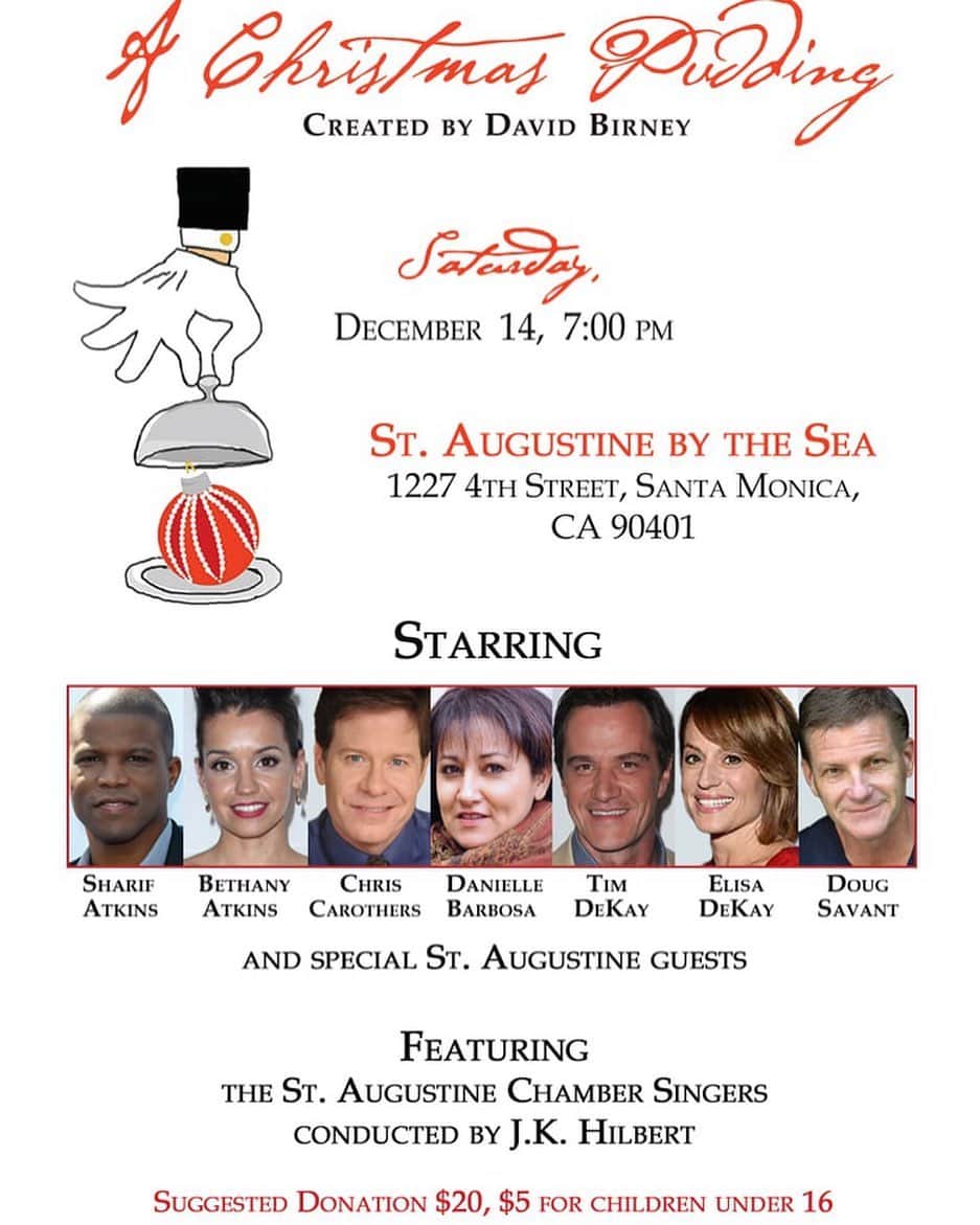 ティム・ディケイのインスタグラム：「Extremely excited to share holiday stories with this talented group of friends! Tickets at the door, so come early! Proceeds go to @pathpartners and @safeplaceforyouth . Come join us! Great music, great stories.」