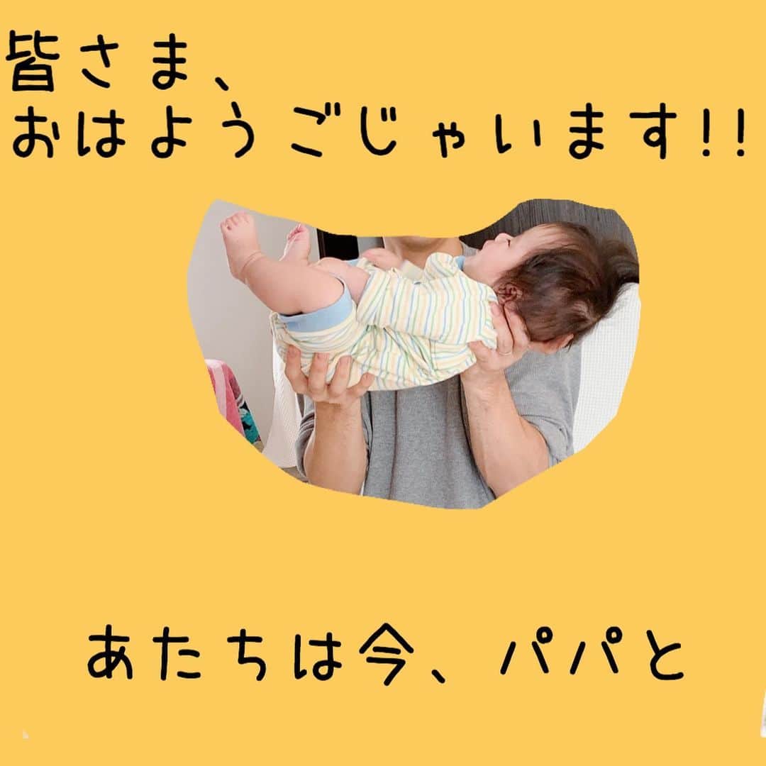 しほの涼のインスタグラム：「月曜日‼️ 我が家は今日はパパお休みだから、お出かけです👨‍👩‍👧 まだ寝返り打てない娘は、これでもかとパパの手の上でガシガシ運動しておりました😂 本日で【🎉生後5ヵ月🎉】になりました💁‍♀️ ミルクは160ml🍼成長曲線ど真ん中👶 今日まで風邪もひかず元気元気な娘ちゃん🤗元気が1番ありがたいー🙇‍♀️ #生後5ヵ月#令和元年#令和元年ベビー#令和元年ベイビー#筋トレ#赤ちゃんのいる生活#赤ちゃんのいる暮らし#赤ちゃん#面白赤ちゃん#面白い赤ちゃん#癒しの赤ちゃん#癒され赤ちゃん#7月生まれ#7月9日産まれ#月曜日#笑神娘さん#アフレコ#アフレコシリーズ」