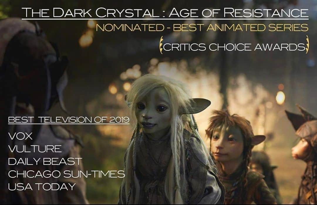 キャメロン・リチャードソンのインスタグラム：「It’s alll happening! @darkcrystalofficial  @netflix @louisleterrierpro  @hensoncompany @thedancingdiary @animateted @puffycheese @okbjgm @workingmomnerd.  repost from @darkcrystalpodcast @theviv86 @criticschoice」