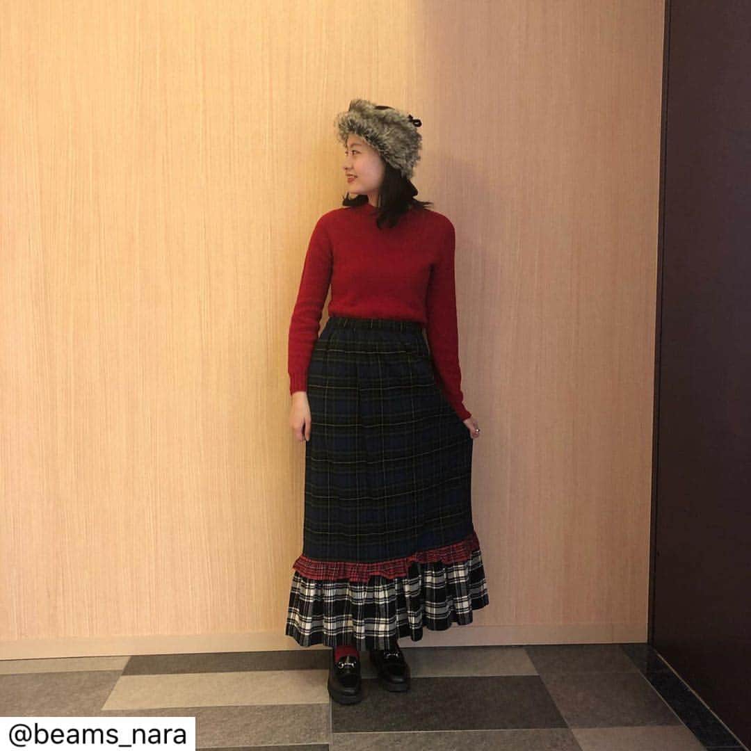 のインスタグラム：「BEAMS（1F）ならファミリー店 . >>staff styling🌹 Women #beams#ビームス #beamsplus#ビームスプラス #raybeams#レイビームス #beamsboy#ビームスボーイ #beamst#ビームスティー #beams_nara#ビームス奈良 #大和西大寺#ならファミリー #ならファグラム #日本#japan#奈良#nara #奈良公園#鹿#大仏 #womensfashion #ウィメンズファッション #19aw#newarrivals 只今、BEAMSオンラインサイトより店舗にて試着予約を承れます。 @beams_naraトップ画面からサイトに移動出来ます◎ サイズに不安のあるお客様は是非ご活用ください。」