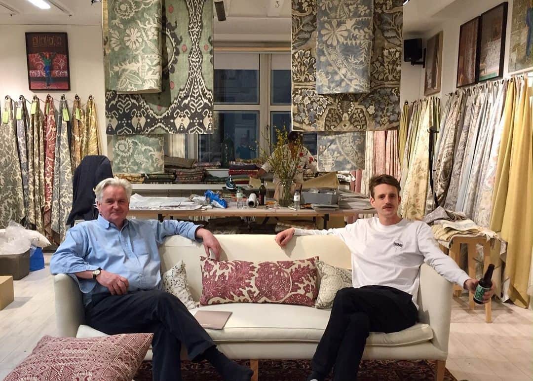 のインスタグラム：「Meet the Maker | Lewis & Wood  Special thanks to Ben Lewis, pictured here with his father, co-founder of @lewisandwood, Stephen Wood in their London showroom.  Swipe our stories for the full interview. #MeetTheMaker  Discover more at www.lewisandwood.co.uk」