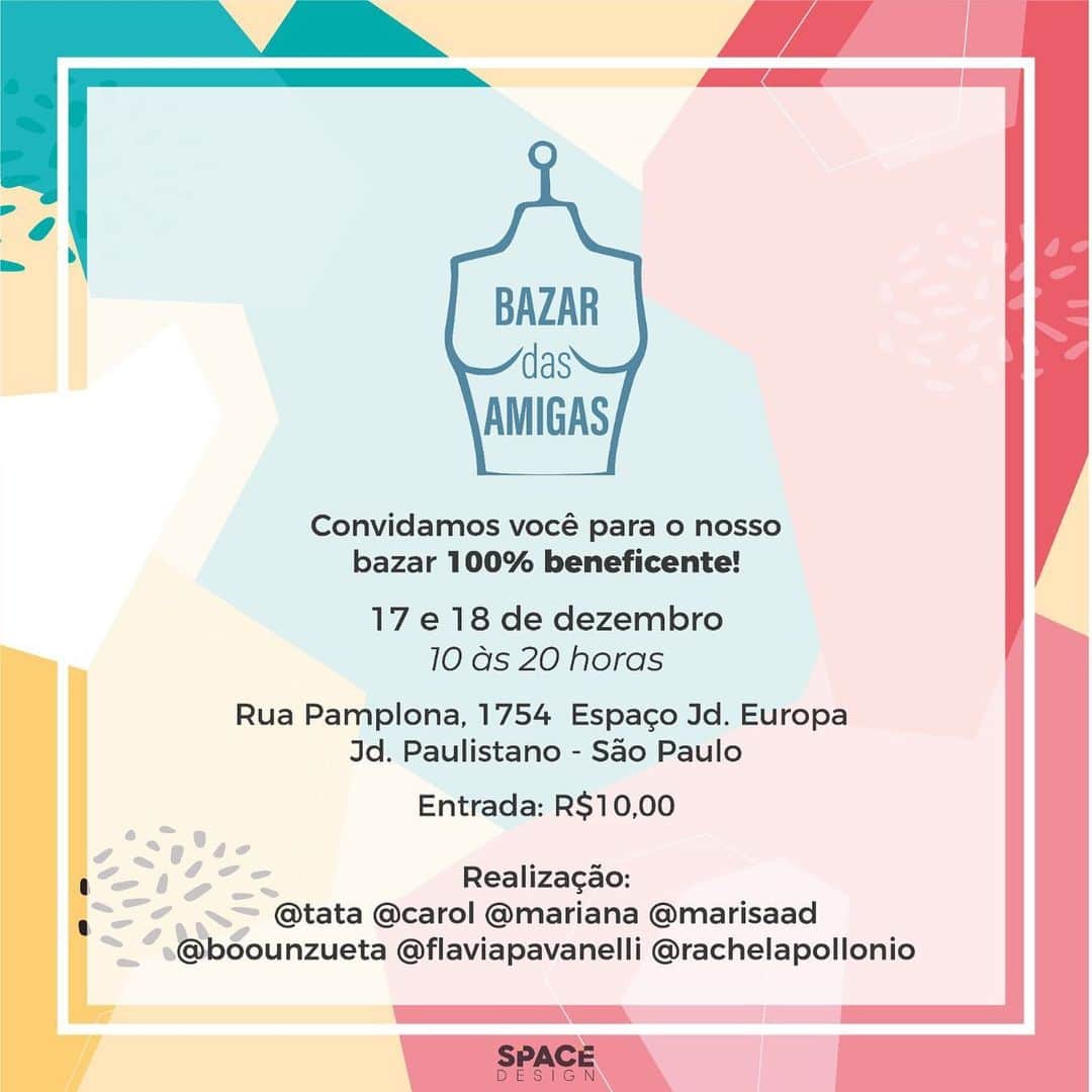 Mariana Sampaioさんのインスタグラム写真 - (Mariana SampaioInstagram)「Nossa bazar será maravilhoso! 100% beneficente, e vamos doar para 5 instituições. A entrada é 10 reais e será nos dias 17 e 18 de dezembro, das 10 às 20 horas! ❤️ vai ter TANTA coisa nossa @tata @marisaad @flaviapavanelli @rachelapollonio @carol @boounzueta estamos há meses separando e organizando tudo! Esperamos vcs! Estaremos todas lá! Obrigada @liloaeventos_ por organizar, acreditar e se dedicar tanto ao nosso projeto. Sem vc nada seria possível! #BazarDasAmigas」12月10日 0時05分 - mariana