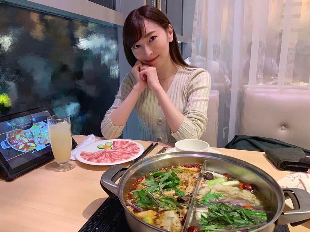大矢真那のインスタグラム：「寒くなってきたから火鍋食べた☺️🔥火鍋好き☺️🔥 @7things.official」