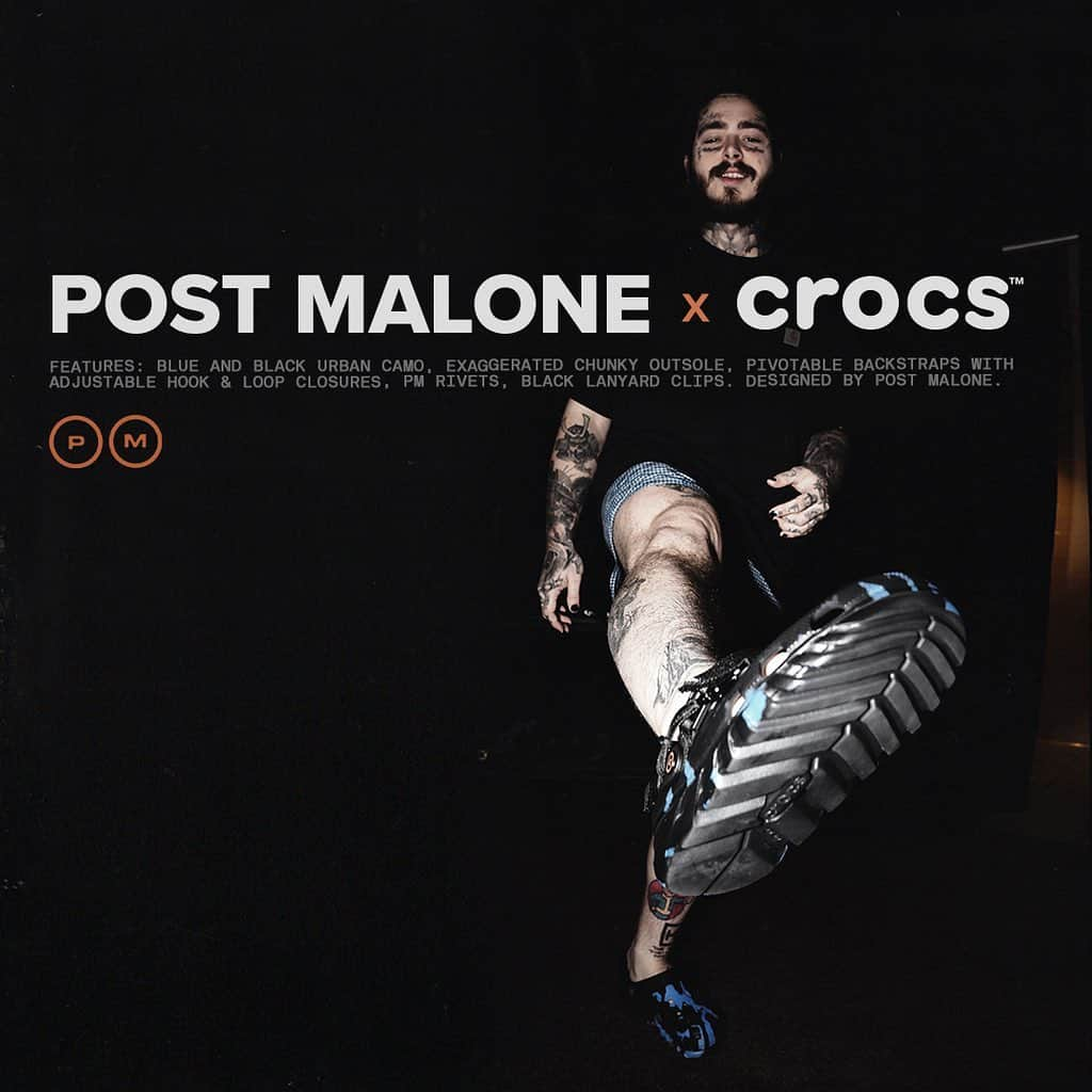 ポスト・マローンさんのインスタグラム写真 - (ポスト・マローンInstagram)「#PostMaloneXCrocs tomorrow at 10 AM ET :)」12月10日 5時12分 - postmalone