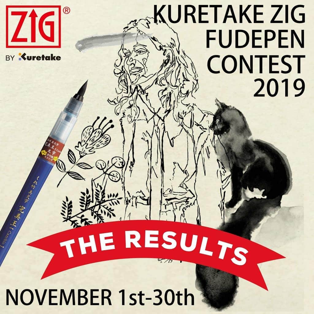 のインスタグラム：「Thank you for your participation in the contest!  呉竹筆ぺんコンテストへのご参加ありがとうございました！  #kzfc2019 #kuretakebrushpen  Winners ☆ 入賞者 @marciobarra_art  @letteringbirdflies  @creative.girl_art  @tonyarittenhouse  We will contact you by DM about prize soon. 賞品の発送に関してはDMで連絡させていただきます。  Kuretake has more than 45 years of Brushpen sales history. Please follow us to discover wide range of products and do not miss next event !  呉竹には45年以上に渡る筆ペンの歴史があります。 ぜひ公式アカウントをフォロー頂き、お気に入りのアイテムを見つけてみてください☆ 次回イベントにも乞うご期待！ @kuretakejapan  #brushpen #brushpencontest #lettering #illustration #呉竹 #kuretake」