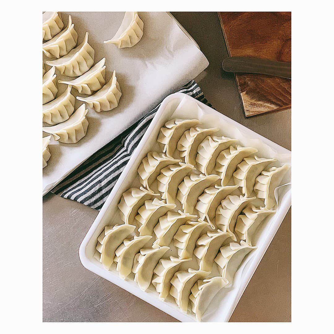 のインスタグラム：「Gyoza 🥟🥟🥟 . . . . #dinner #gyoza #餃子 #夜ご飯　#おうちごはんlover #おうちごはん　#暮らし　#暮らしを楽しむ　#うつわ　#vsco #vscofood #とりあえず野菜食」