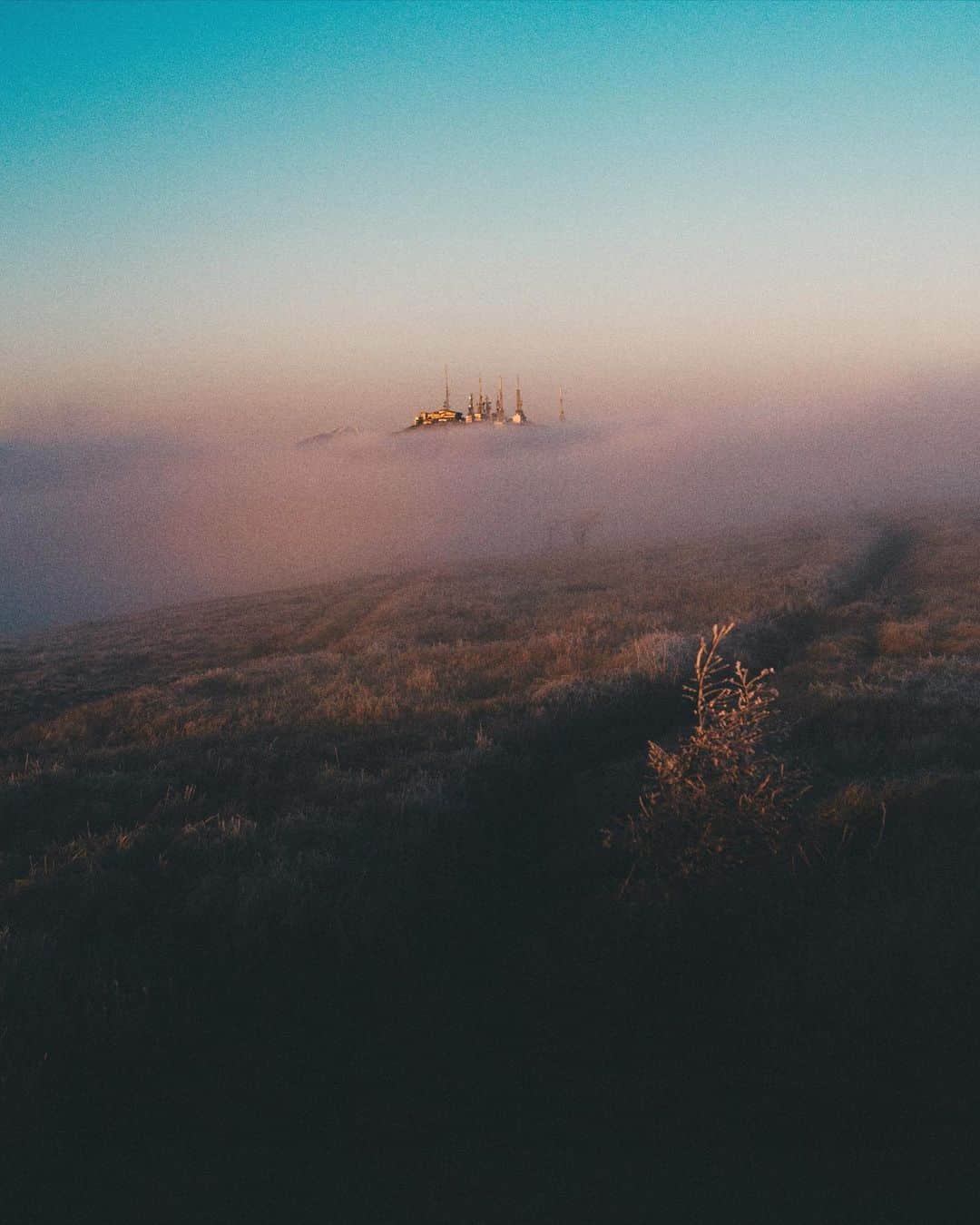 GENTAのインスタグラム：「City above clouds💭 “はっぴいえんど”の「風をあつめて」という僕が生まれるより昔の曲があるんですが、その歌詞に「とても素敵な朝明け時を通り抜けてたら ガランとした防波堤ごしに 緋色の帆を掲げた都市が碇泊しているのが見えたんです」というのがあって、この風景を見た瞬間、これだって思いました。 #distagon」