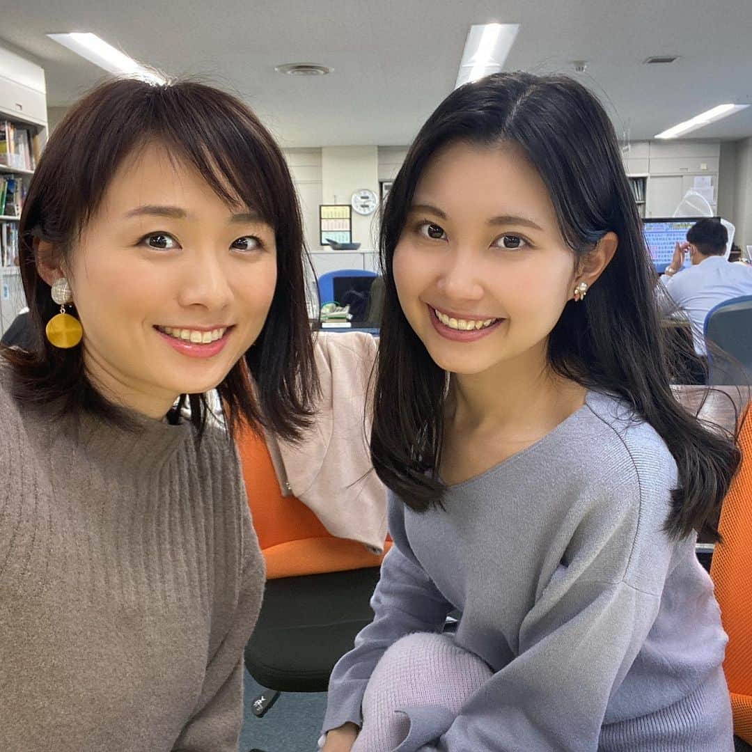 のインスタグラム：「ラジオ打ち合わせ終わりで﻿ 行貝寧々アナと遭遇💕  前髪が伸びたらしく﻿ またまた可愛くなってる😍﻿ あまりにタイプな感じだったから﻿ ツーショットをお願いしました(笑)﻿ ﻿ ねねちんは気づけば一カ月インスタ更新してなかったと焦ってました😆笑﻿ ねねちんカメラでも一緒に撮ったので﻿ ﻿ こちらにアップされるかな？😆﻿ @nene_namegai_bsn ﻿ また来年ジョシ部でよろしくね❤️﻿ ﻿ #BSN﻿ #アナウンサー﻿ #行貝寧々 ちゃん﻿」