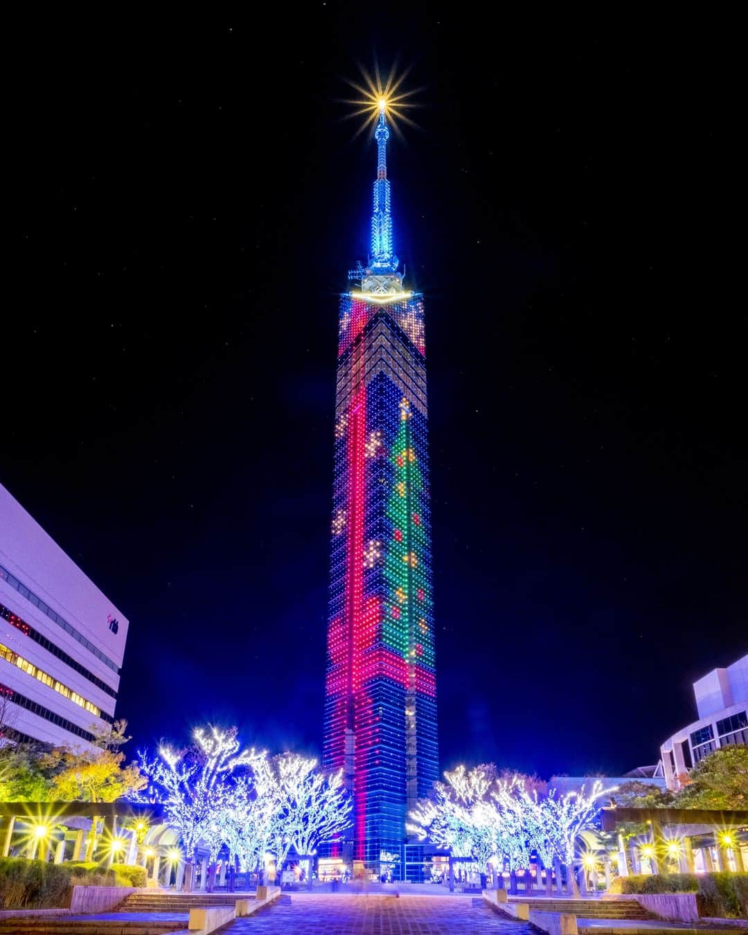 九州電力さんのインスタグラム写真 - (九州電力Instagram)「福岡タワーが #クリスマスプレゼント に🎁🎄？！ . 約10万個のイルミネーションがライトアップされ、百道浜の夜景はクリスマスムード全開🎅🌟 . 最上階の展望室には、大きな花をモチーフにした #フォトスポット もありますよ☝✨ . 📍福岡タワー . . #九州電力 #kyuden #九電 #九州の灯り #九州ぐらむ #広がり同盟 #九州旅行 #九州 #九州愛 #kyushu #福岡観光 #福岡旅行 #福岡カメラ部 #イルミネーション #illumination #illuminations #japan_night_view #fukuokapics #夜景ら部 #fukuokatower #fukuoka_cameraclub #クリスマスツリー #福岡タワーイルミネーション #福岡タワー🗼 #博多駅 #キラキラ好き #恋人の聖地 #夜景デート」12月10日 17時00分 - kyuden_official