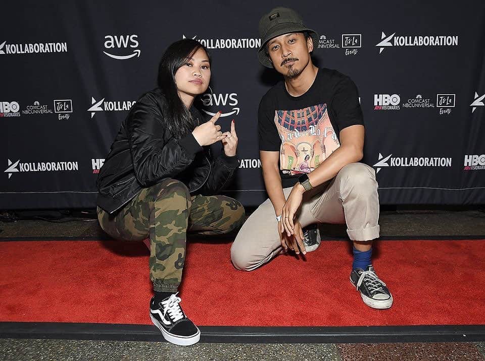 ショーン・エバリストのインスタグラム：「“Yuh” 👊🏽🇵🇭 #RIxSE . . . . Crazy how the world works. Before my trip to the Philippines at the end of 2018, I found @rubyibarra ’s music circa 91. It became the soundtrack for my whole trip, her lyricism spoke to me with much depth and it left me feeling empowered in my journey and as a Filipino American. It also made me question/answer a lot of things personally, societally and culturally. . Fast forward to this past weekend and out of the all artists I have worked with throughout my professional career this collaboration is absolutely one of the most personal for me to date. . Ruby and I already had met prior to this event but big love @minjeezy and the non profit organization @kollaboration for making this connection official, helping bring Asian representation to the industry and bringing to light, our stories too✨ . Photo by @sthanlee 🙏🏽」