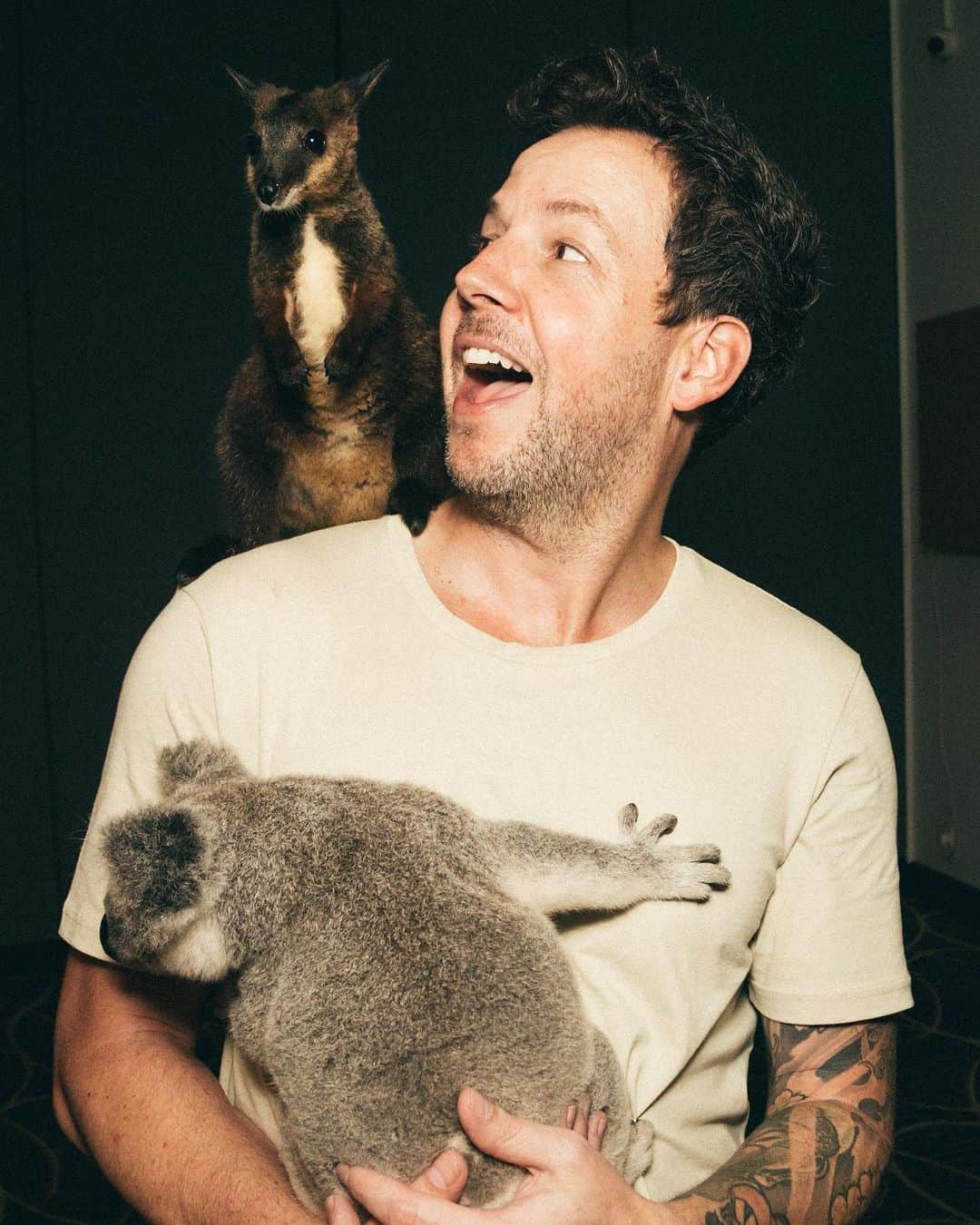 ピエール・ブーヴィエさんのインスタグラム写真 - (ピエール・ブーヴィエInstagram)「I’m posting another picture of us hanging with @wildlifehqzoo backstage because this one is of higher koala-ty. 💩- 📸@goodguychady」12月11日 8時30分 - pierrebouvier