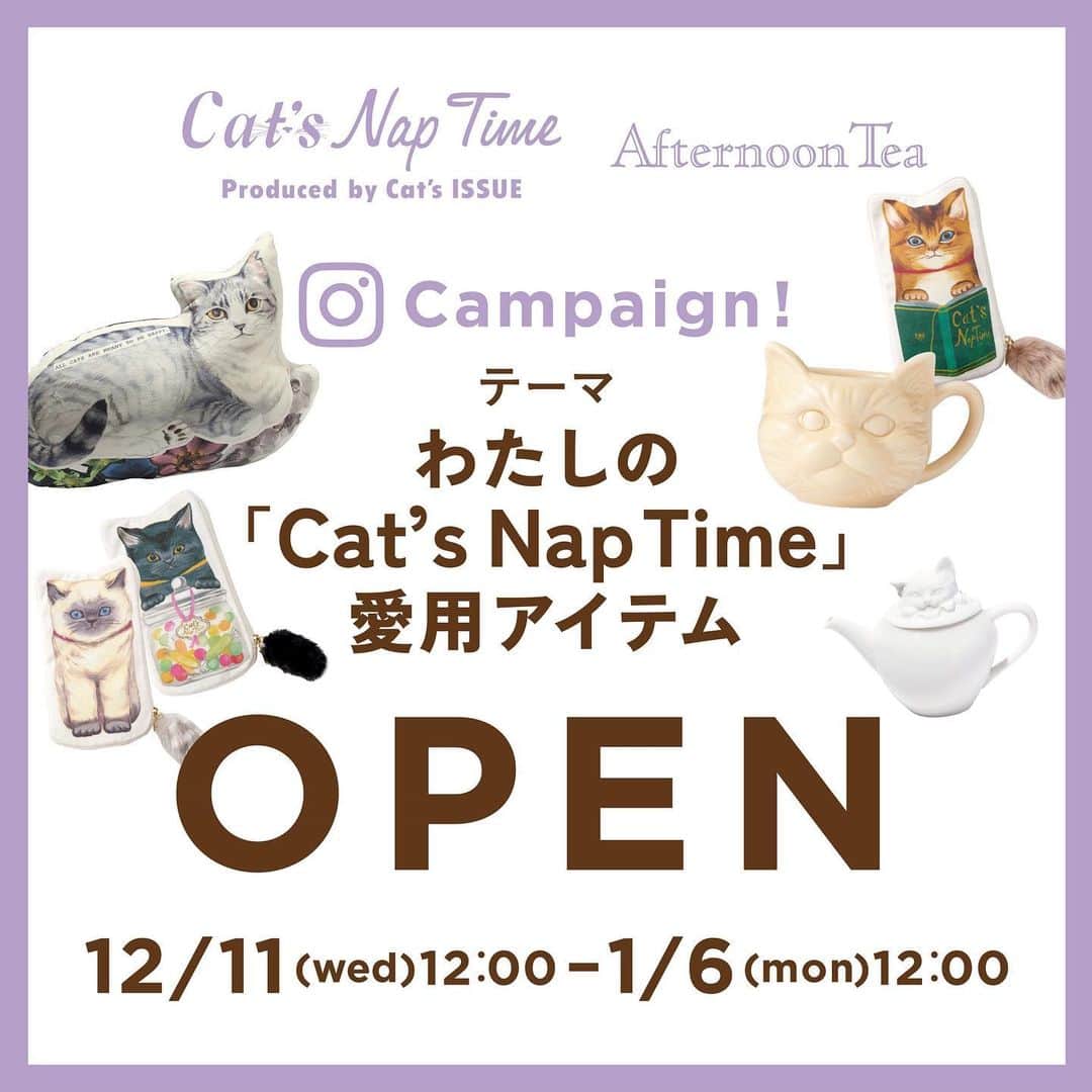Cat's NapTimeさんのインスタグラム写真 - (Cat's NapTimeInstagram)「わたしの「Cat’s NapTime」愛用アイテム投稿キャンペーンがスタートしました！ ・ 応募期間は【12/11(水)12:00～2020/1/6(月)12:00】です。皆さまの愛用アイテムをぜひご投稿ください！ 投稿には必ずハッシュタグをつけてくださいね。 ➡️ #cats_naptime5 ・  キャンペーン応募要項はこちら⇒ #cats_naptime5_campaignguide ・ ※応募の際には必ず応募規約をご確認ください。応募規約はTOPページのURLリンク先に掲載しています。 ➡@catsnaptime ・ ・ ・ #cats_naptime5 #catsnaptime  #AfternoonTea #AfternoonTeaLIVING #アフタヌーンティー #アフタヌーンティーリビング #ネコ」12月11日 12時00分 - catsnaptime