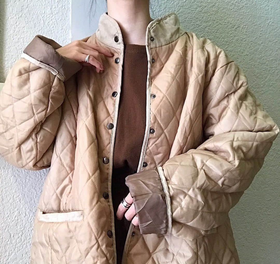 のインスタグラム：「tsgd_1st@shibuya  quilting jkt /Germany  着丈　66 身幅　60 袖丈　61 肩幅　45  staff152cm」