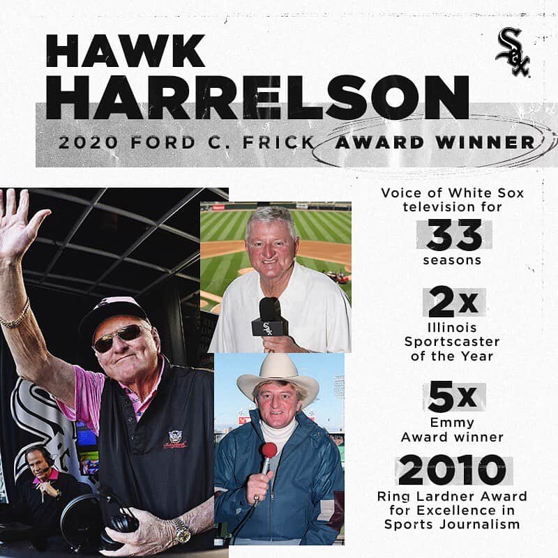 シカゴ・ホワイトソックスさんのインスタグラム写真 - (シカゴ・ホワイトソックスInstagram)「You can put him in the HAAAAAALLLLLLL, YES!  Congratulations to Hawk Harrelson, winner of the 2020 Ford C. Frick Award!」12月12日 2時08分 - whitesox