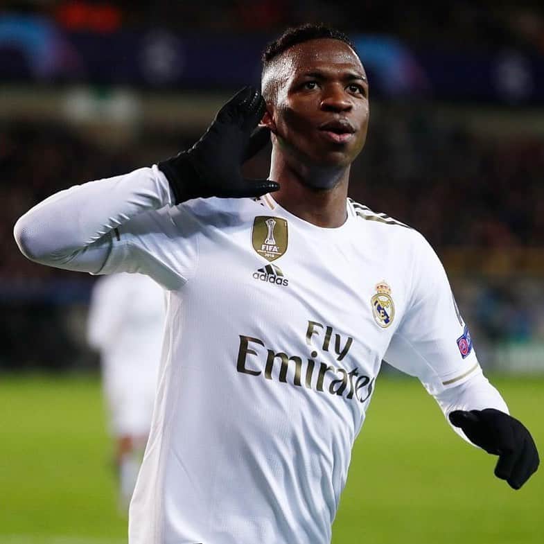 ヴィニシウス・ジュニオールのインスタグラム：「Nos vemos en octavos. ¡HALAMADRID! #UCL ⚽️🙌🏾」