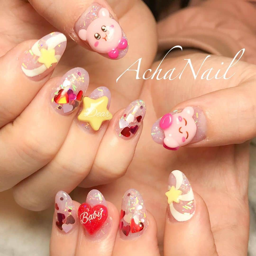 AchaNailさんのインスタグラム写真 - (AchaNailInstagram)「‪星のカービィネイル🌟‬﻿ ﻿ ‪https://ameblo.jp/acha-nail/entry-12553631273.html‬﻿ ﻿ ‪#3Dネイル #星のカービィ #キャラネイル #キャラクターネイル #カービィネイル #3Dアート #任天堂 #星ネイル #ネイル #ジェルネイル #フィルイン #フィルイン導入サロン #南池袋 #池袋 #池袋ネイルサロン #ネイルデザイン‬ #locari #Nails #AchaNail #NailStagram #InstaNails #Nailart #JapaneseNailart #NailDesign #Gelnails #kawaii #네일 #美甲 #Nintendo #3Dnailart」12月12日 11時35分 - achanail