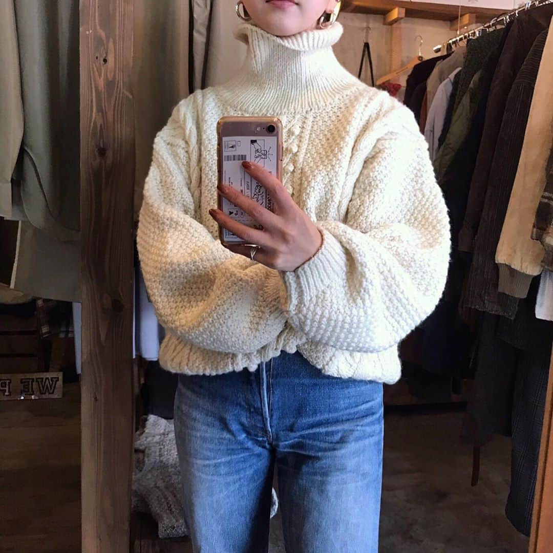 のインスタグラム：「TSGD_2nd@shimokitazawa  turtle neck  knit  着丈　54 身幅  60 袖丈  54  Staff：152cm」