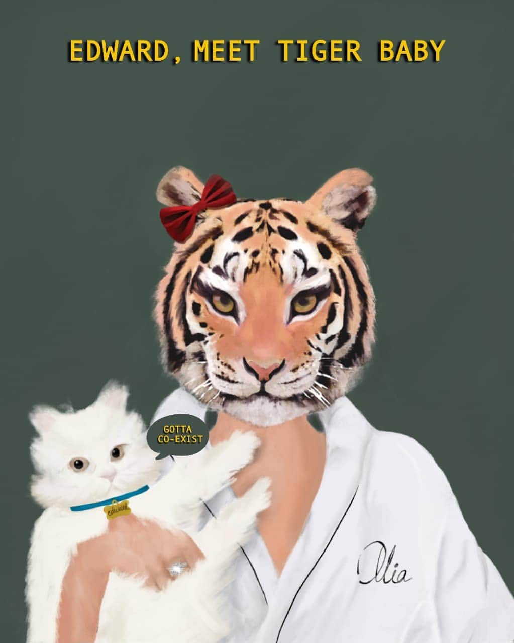 アリア・バットのインスタグラム：「Nice to see you in this beautiful hood @tigerbabyfilms Here's a very warm welcome to the newest babe on the 'gram. Go follow this cutie 🐯💚 My Eddie and I already do! A big big roar to #girlpower @zoieakhtar @reemakagti1」