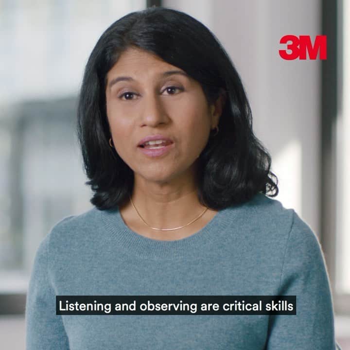 3M（スリーエム）のインスタグラム：「Listening and observing are critical skills for 3M scientists. Here, we help tackle problems, big and small. #improvinglives Click link in bio to learn more.」