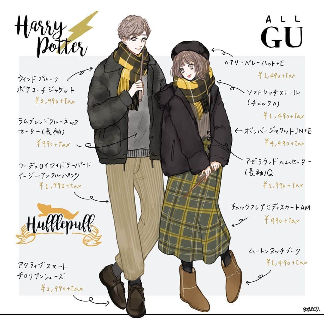 みーこさんのインスタグラム写真 みーこinstagram オールgu ハッフルパフイメージコーデ イラスト ファッション ファッションコーデ ファッションイラスト ユニバ ユニバーサルスタジオジャパン Usj ハリーポッター ハッフルパフ ユニバコーデ