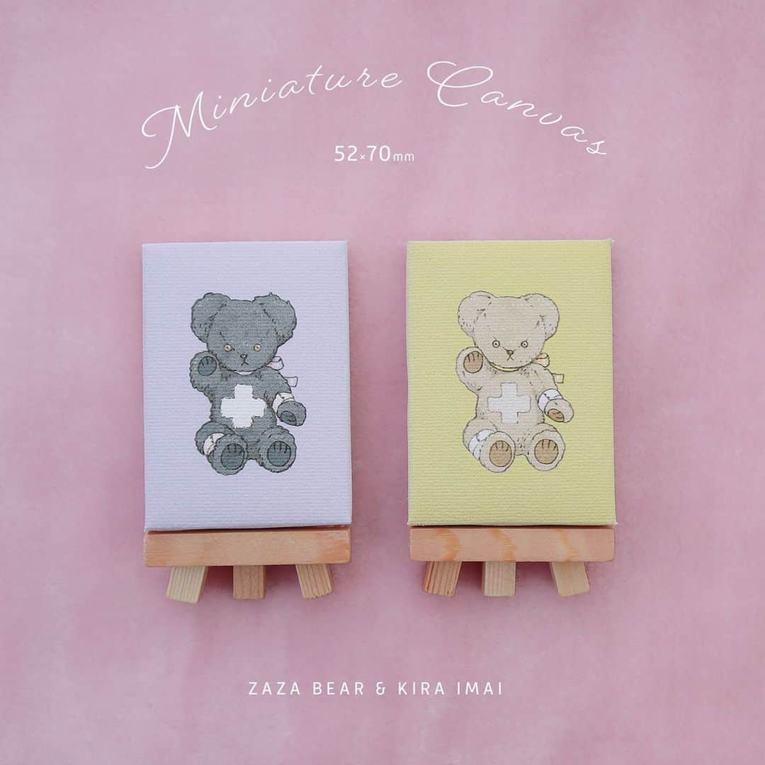 今井キラのインスタグラム：「Zaza Bear(@zazabear27 ) さんとのコラボベア" HOSPITAL BEAR "の再販が決定しました🧸﻿ ベアサイズのミニチュアキャンバスも販売します♡﻿ ＊キャンバスを持っているベアは今井キラ私物でコラボとは関係のない子です🐻﻿ ﻿ Zaza Bear × creators ﻿ " jumble "﻿ 11/23(sat)~29(fri)﻿ 12:00~20:00﻿ 原宿 marienkafer﻿ ﻿ #🐻 #bear #teddybear #テディベア #kiraimai」