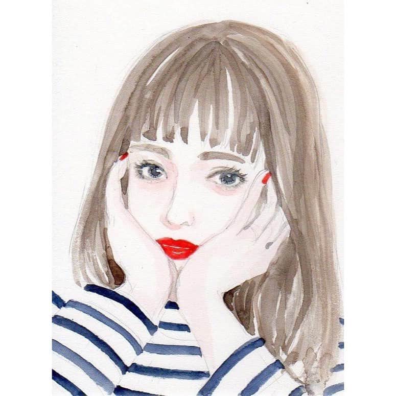 k i ｒa r a のインスタグラム：「✎ まりさん　@mari919 が私のイラストを 描いてくれました💓 . . . まりさんが描く女の子のイラスト 大好きでいつか描いてもらいたいなぁ~ って思ってたから嬉しい..😭💕💕 . . まりさん素敵なイラスト ありがとうございます🥰🥰」