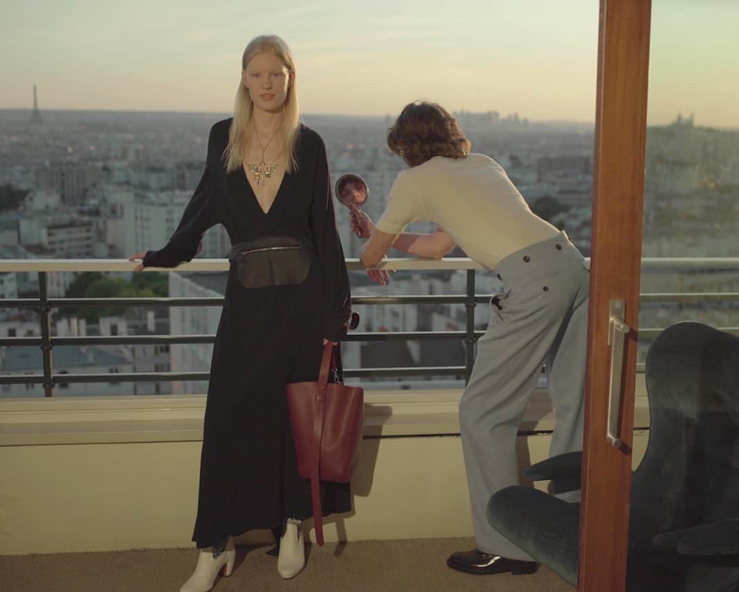ランバンのインスタグラム：「An afternoon flirt in #LanvinFW19, captured by @robirodriguez and styled by @morgane.nicolas  #LanvinbyBrunoSialelli」