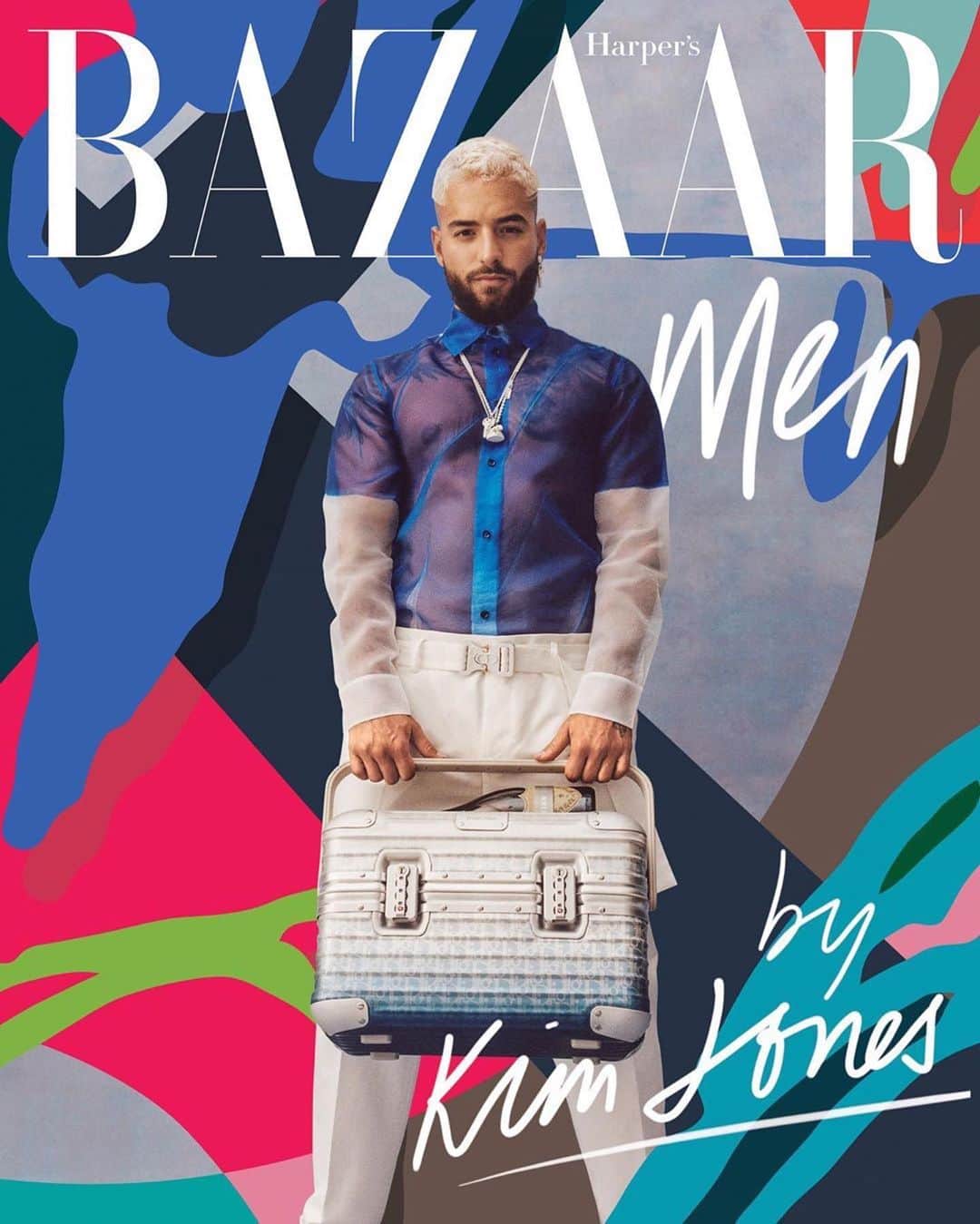 KAWSONEさんのインスタグラム写真 - (KAWSONEInstagram)「I’m happy to announce the first @harpersbazaarus men’s issue guest edited by @mrkimjones ! @maluma photographed by @_hugoscott  with artwork by @kaws  with special thanks to @glendabailey @nicolefritton @imurillo wearing @dior case by @dior X @rimowa #KAWS」11月18日 23時08分 - kaws