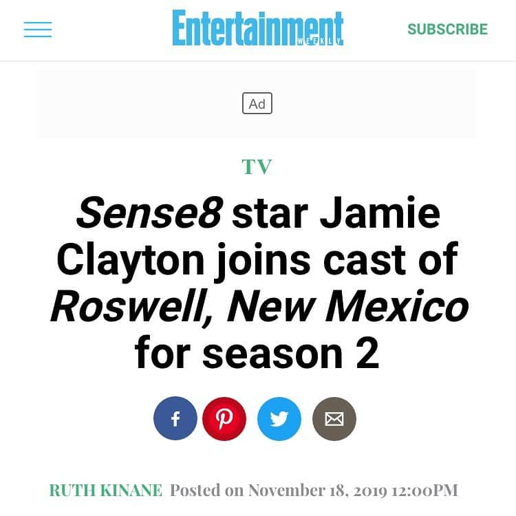 ジェイミー・クレイトンさんのインスタグラム写真 - (ジェイミー・クレイトンInstagram)「So excited to tell y’all that I’ll be recurring on season 2 of @cwroswellnm! Loves it! 👽💚 #roswellnm」11月19日 3時46分 - msjamieclayton