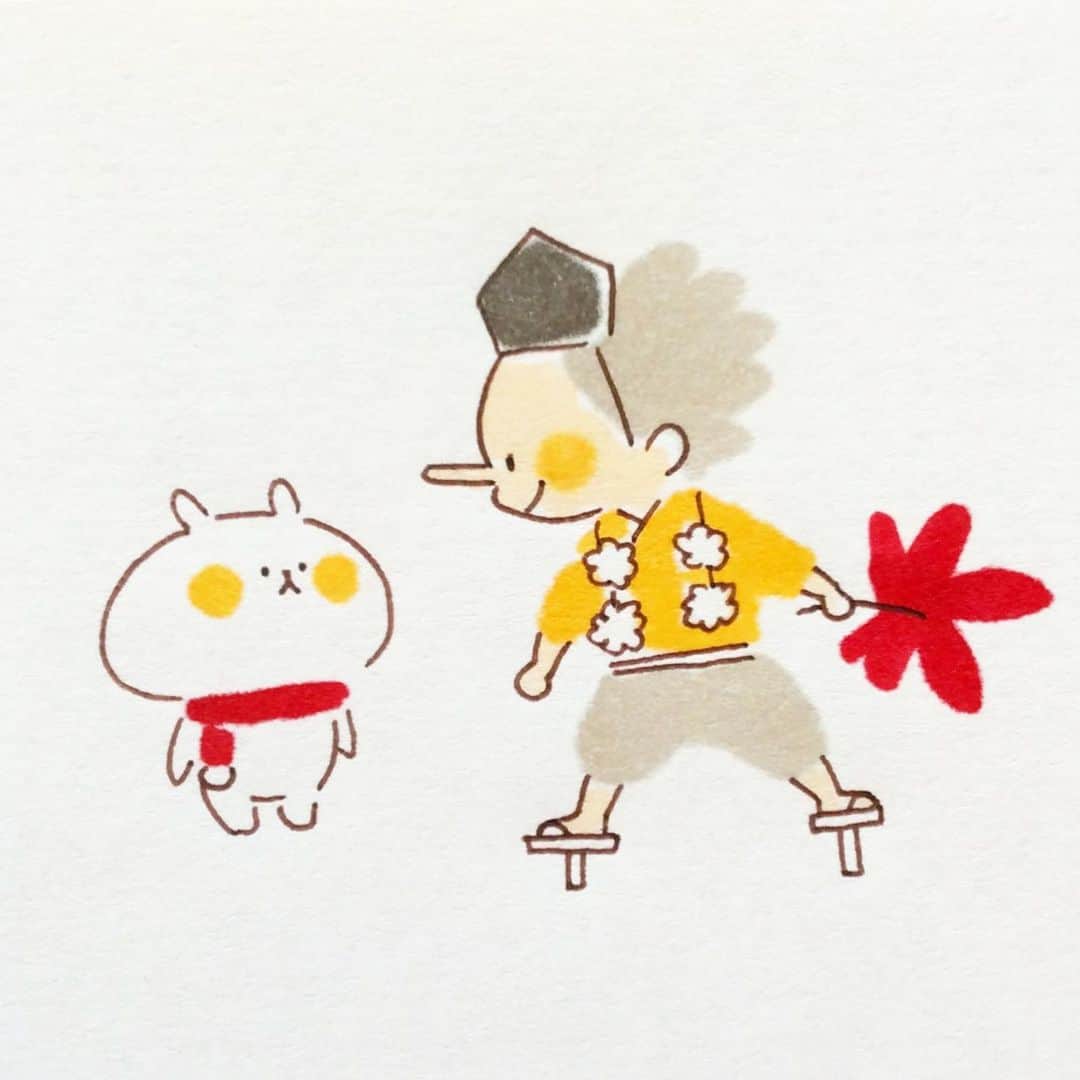カモさんのインスタグラム写真 - (カモInstagram)「天狗だぞ！ #天狗#Tengu#ウサギタケ#usagitake」11月19日 9時49分 - illustratorkamo