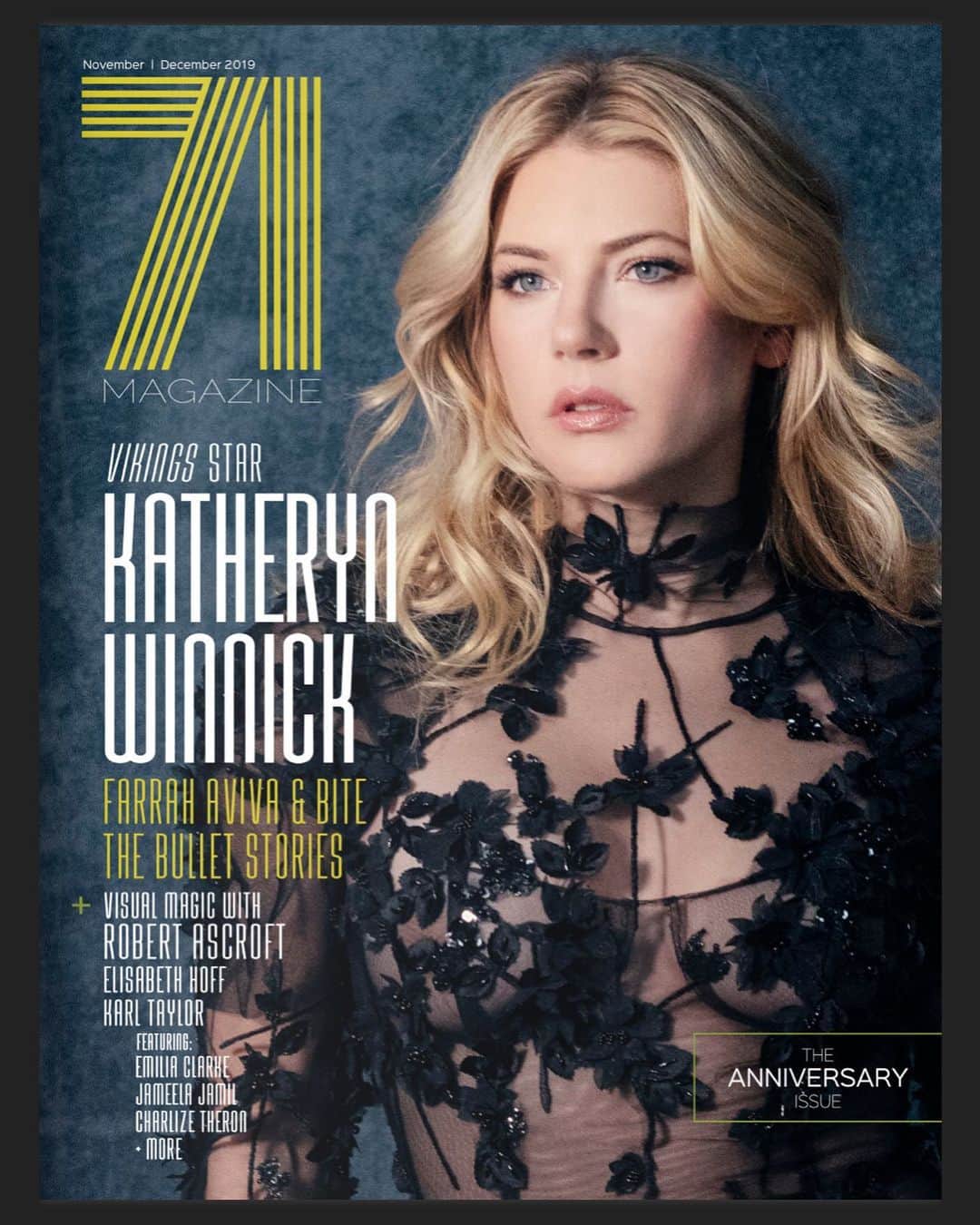 キャサリン・ウィニックのインスタグラム：「New Cover with @my71mag. Check out my interview on directing VIKINGS and the exciting new projects ahead!」