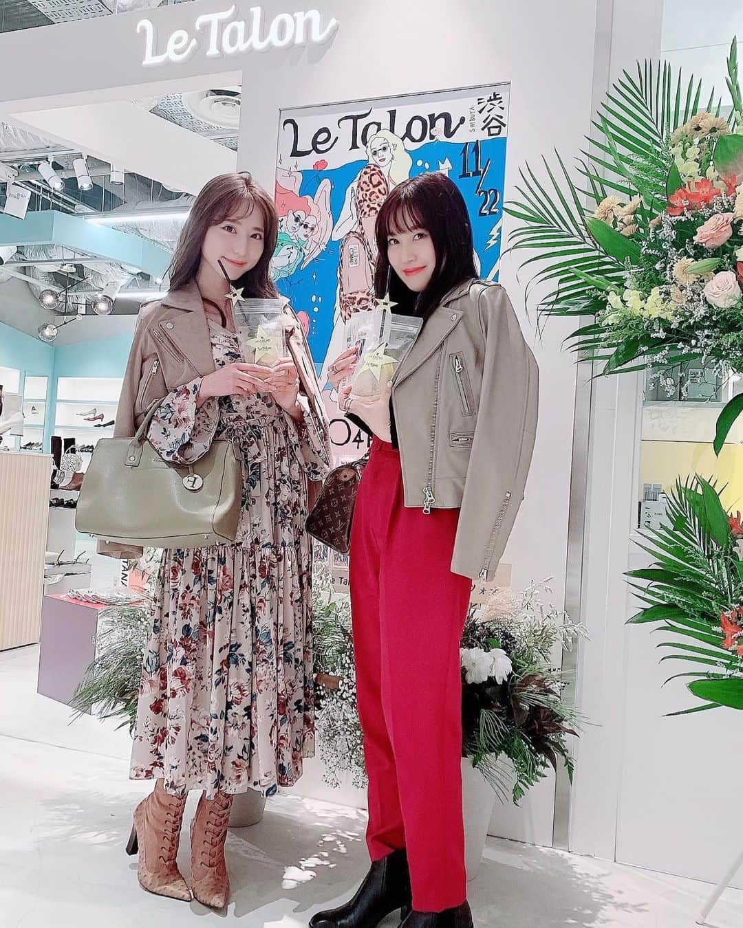 堀尾実咲のインスタグラム：「渋谷PARCOのレセプションパーティーに原田さん( @haradyyuka )と行ってきたよん🥰❤️ お洋服だいすきなわたしにとって幸せ空間過ぎた🤤  誘ってくださった原田さんに感謝♡  お写真は @letalon_jp ❤️ お店もお靴もとっても可愛かった☺️ 美味しいレモンソーダ頂いちゃいました😉  #渋谷PARCO #パルコ #レセプションパーティー #letalon」
