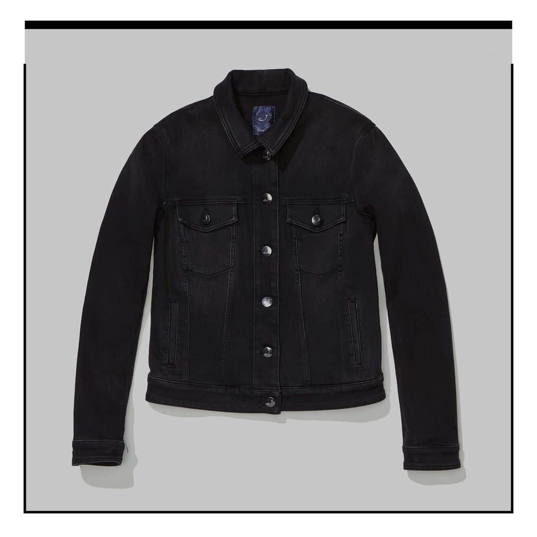 Jacob Cohenのインスタグラム：「Black denim trucker jacket: mood on  F/W 20 Woman Collection Made in Italy  #JacobCohen #JacobCohenJeans」