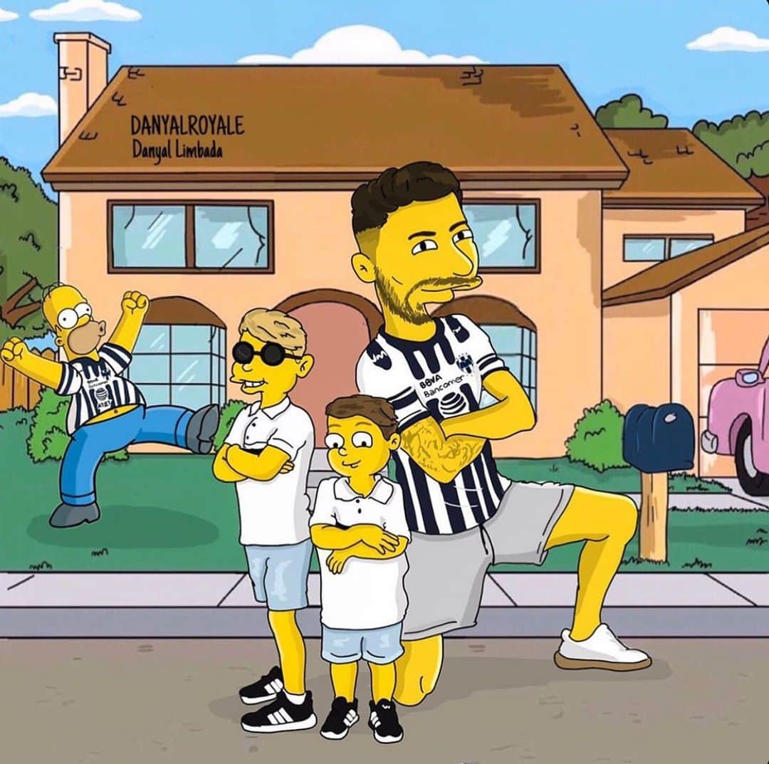 ミゲル・ラジュンのインスタグラム：「“The Simpsons” 🧔🏻🧒🏻👶🏻 #mycrew #LaPandilla」