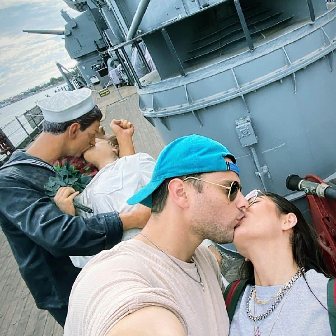 ギャレット・バックストロームさんのインスタグラム写真 - (ギャレット・バックストロームInstagram)「Spontaneously went on the USS Iowa after dropping my grandma off at the cruise port in long beach. It was fascinating to walk around a ship that has been deployed during three different wars.... WW2, Korean War, & the Cold War. The fire power on these battleships are unbelievable. I can’t imagine what kind of technology we have on our current battleships that are being used. Had such an incredible time experiencing this ship with my love @shohrehkhalilova ❤️」11月20日 7時44分 - gbackstrom