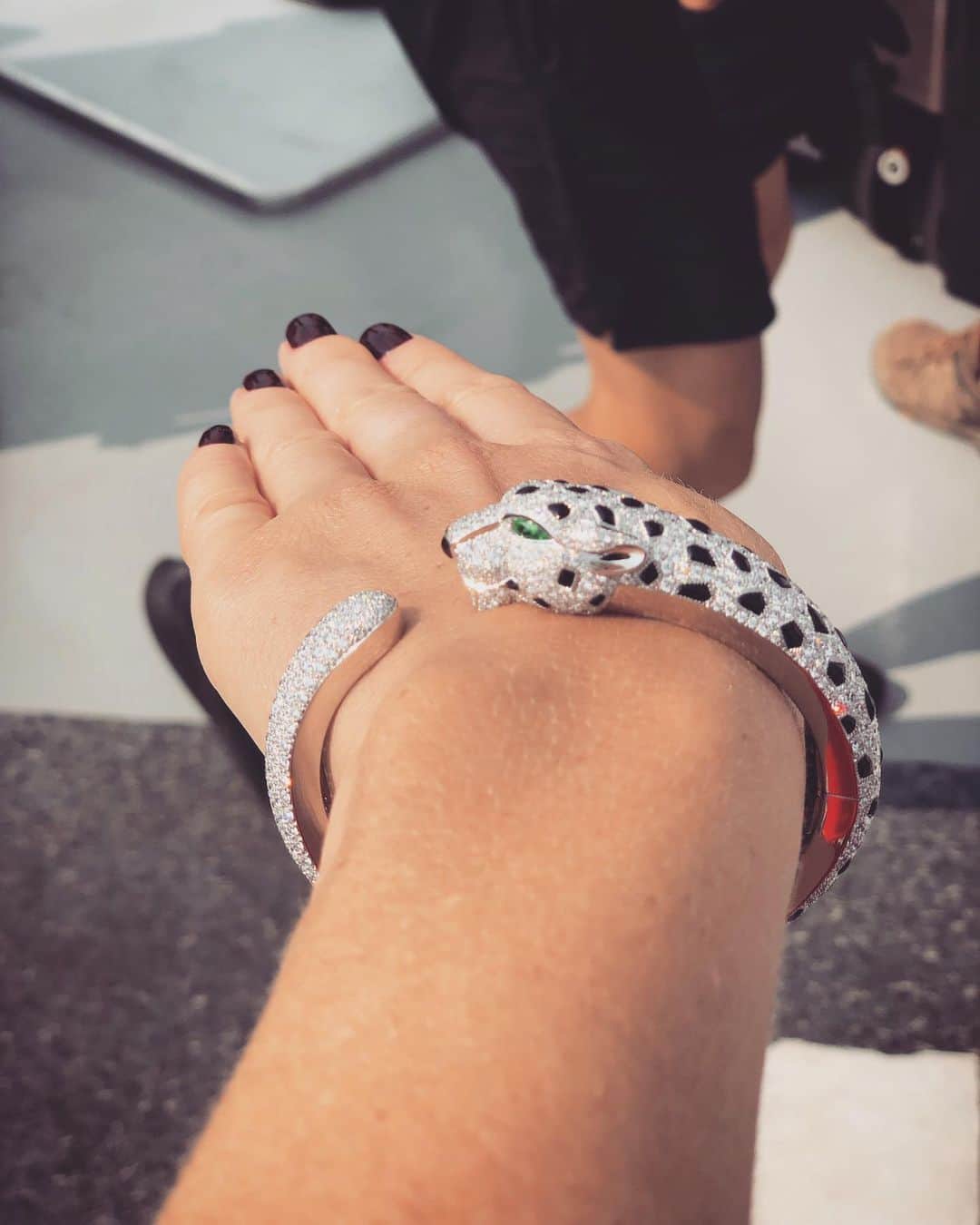 アナベル・ウォーリスのインスタグラム：「Panthere de Cartier. 🔥🔥🔥@cartier #pantheredecartier on set with my Cartier family xx」