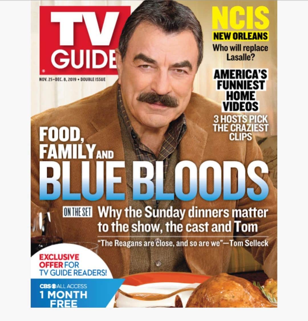 CBSさんのインスタグラム写真 - (CBSInstagram)「Tom Selleck graces the cover of this week's @tvguidemagazine! 💙 #BlueBloods」11月20日 9時55分 - cbstv