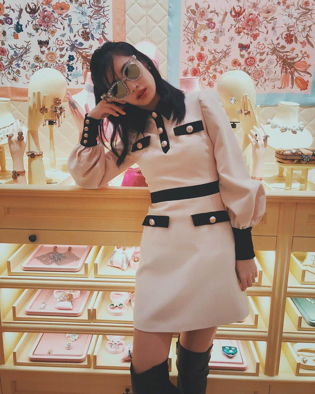 林田岬優さんのインスタグラム写真 - (林田岬優Instagram)「#guccishibuyaparco💕 #渋谷パルコ GUCCI かわいい😊 lipもGUCCI GOLIE RED を使いました @rikamatsui26 さんありがとう🥰」11月20日 12時20分 - miyu_hayashida