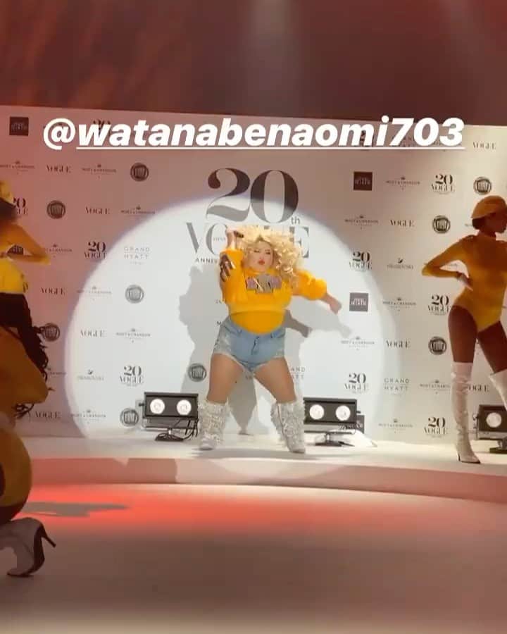 稲木ジョージのインスタグラム：「Killed it 🔥🤯 @watanabenaomi703 for @voguejapan 20th anniversary party in Tokyo!」