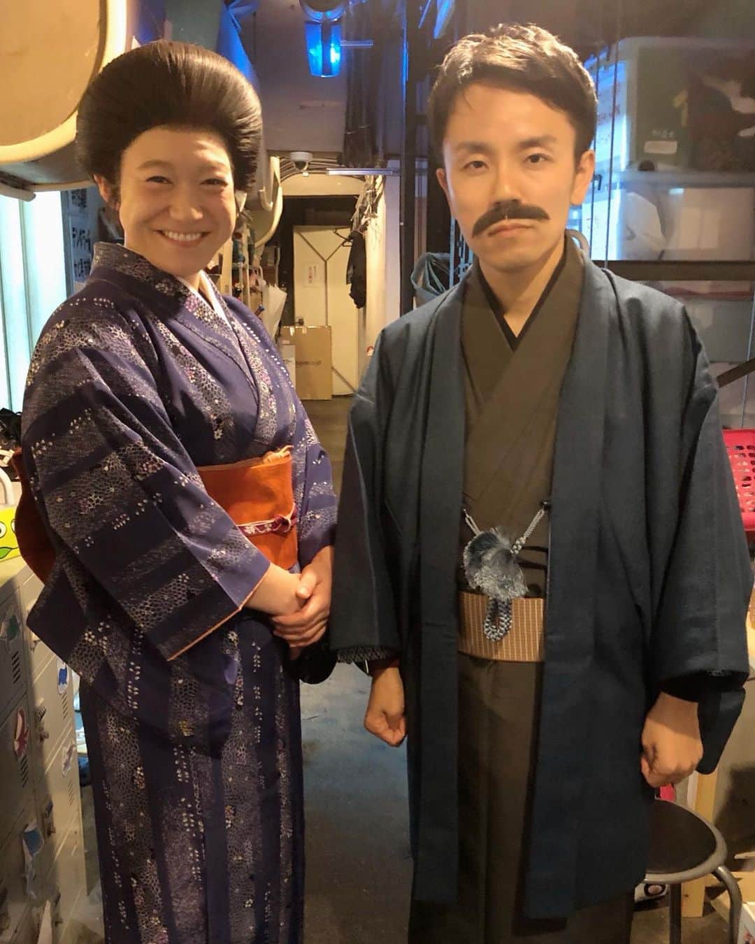 和田美枝のインスタグラム：「昭和だね⚡️⚡️⚡️ #吉本泰三・せい #生誕130周記念大感謝公演　にて #泰三さんとせいさんに #吉本を作って下さった方々 #ありがとうございます #美味しいおにぎり握りそうって🍙 #モジャ吉田　が言ってくれたよ」