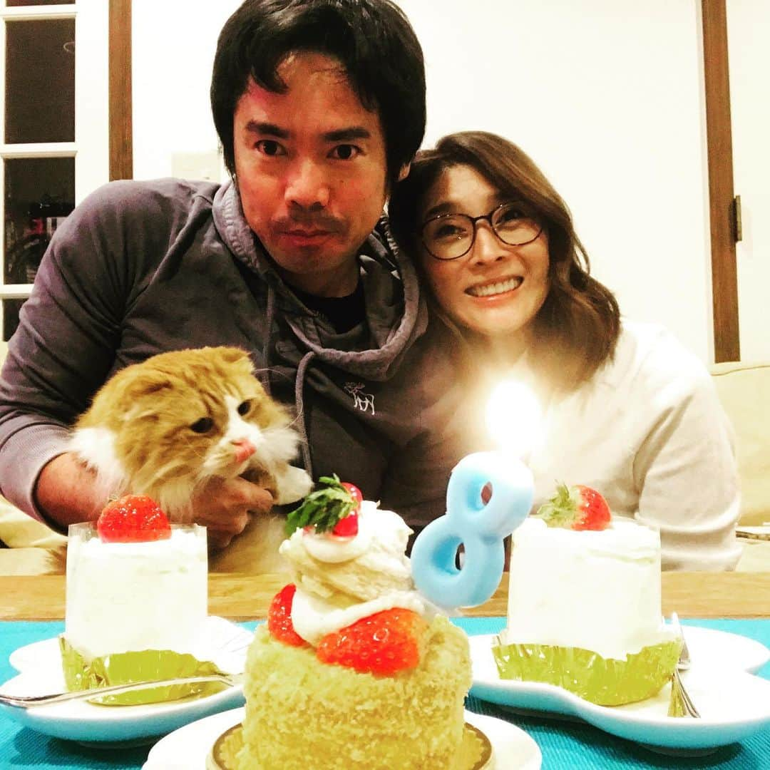 益子直美さんのインスタグラム写真 - (益子直美Instagram)「むぎタン本日8歳の誕生日💓 おめでとう㊗️ むぎタンはたべられないけど、ケーキでお祝いしました！ いい匂いに思わずぺろり。  #誕生日  #むぎタン  #11月20日生まれ」11月20日 23時11分 - naomi.masuko