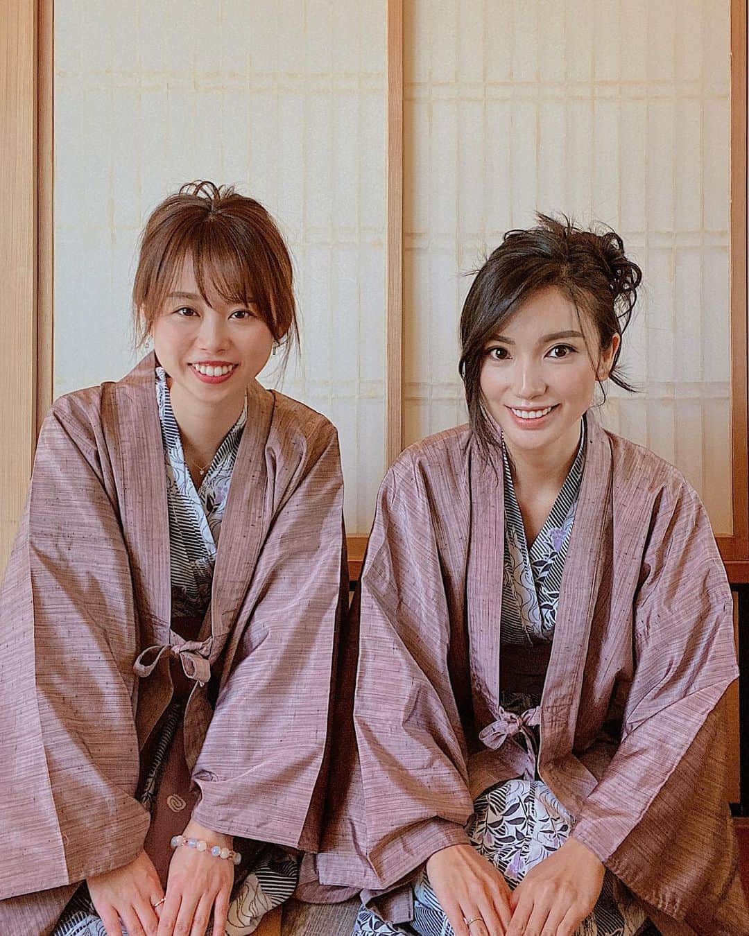 吉田愛璃のインスタグラム：「. . 女将さん風👘w  今までで1番好きな浴衣だった❁⃘*.ﾟ  温泉毎月行きたい🙃  #姉妹 #女子旅 #那須  #浴衣 #温泉旅行 #湯上り娘  #温泉大好き」