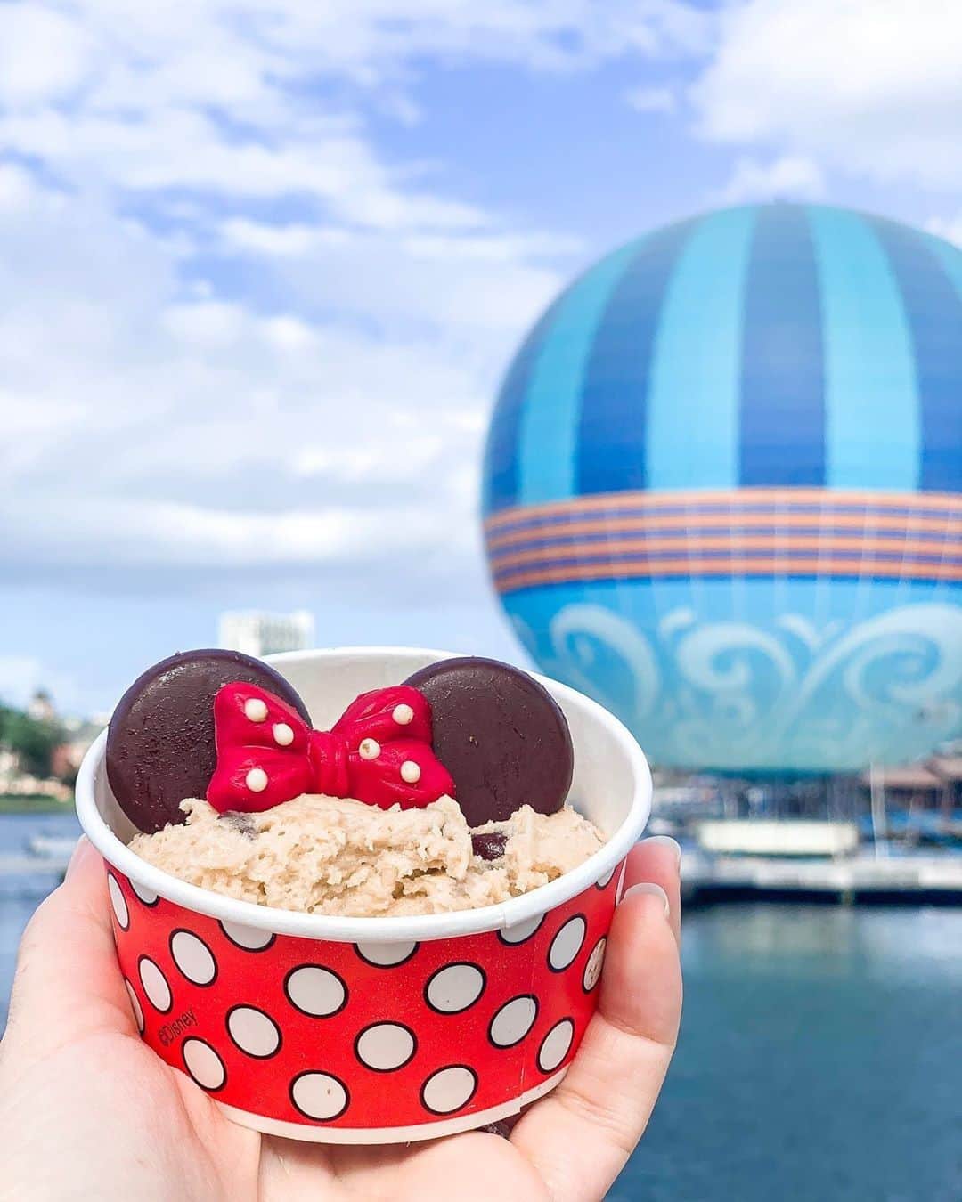 Walt Disney Worldのインスタグラム：「You "batter" believe this cookie dough is delicious! Tag a friend you'd share this with below. 😍🍪 #DisneySnacks #WaltDisneyWorld (📷: @winniethekarabear)」