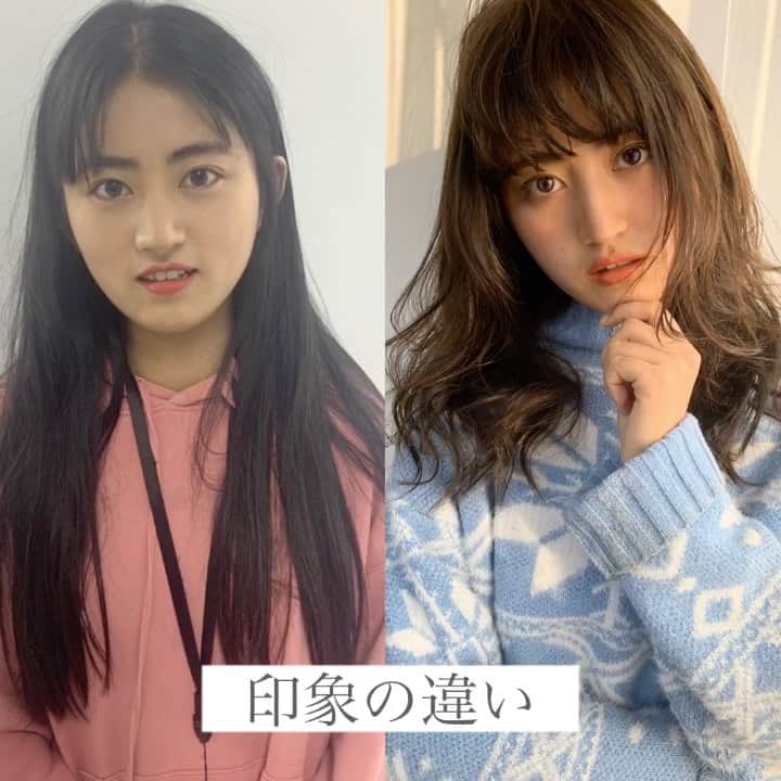 鮫島邦明のインスタグラム：「⭐︎NIAWASEイメージチェンジ⭐︎ ①なりたい女性像、似合う感じに幼いより大人ぽくというオーダー  ②顔学の印象目、鼻、口共に可愛いライン 輪郭が少しシャープだが丸みがあるので 可愛く幼さがある印象  ③前髪 割れる前髪を出来るだけ深くとり3段階のグラ、レイヤー、グラでカット  ④フォルム 顔まわりにひし形のレイヤーを入れ バックは丸字のAラインを入れ五角形な 大人可愛いフォルムによせた  ⑤カラー 明るくなりにくい髪でブリーチはあまりしたくないとのことでハイライトを表面顔まわりに施して全体は7.8レベルのベージュ beforeよりも大人可愛い雰囲気によせた  メイクも目元にブラウンとリップ深いピンクそして眉の肌色を埋めてしっかりさすことで大人めに仕上げました^_^ いかがでしょうか？？ avanceでは お客様の顔学を診断しなりたいイメージがあればそれをよりお客様にフィットさせ なりたいイメージが無ければ、ファッションや内面などを読み取り新たなスタイルを提案して新しいをご提案するNIAWASEカットであなただけのスタイルをお作りします^_^  気になる方は是非一度ご来店下さい。プロフィール欄のURLからご予約頂けます  #NIAWASE#美髪#ハイライト #アッシュカラー #梅田美容室 #梅田美容院 #ヘア#梅田ヘアスタイル #髪型 #ヘアセット #ヘアメイク #キラ水 #グラデーション #ホリスティックカラー #ヘアアレンジ #アレンジ #就活 #美容学生 #美容専門学校#gu #snidel #梅田美容師 #モデル #サロンモデル #サロモ #ヘアカタ #ショートヘア --------------------------------------. 梅田と東京出店を計画中 スタッフ募集中メッセージくださいね★ AVANCE.CROSStuin梅田茶屋町 TEL06-6377-7211 AVANCE.CROSSmel c西梅田 TEL06-6348-2050 gif.hair TEL06-6377-7277 AVANCE.京橋 TEL06-6356-1555」